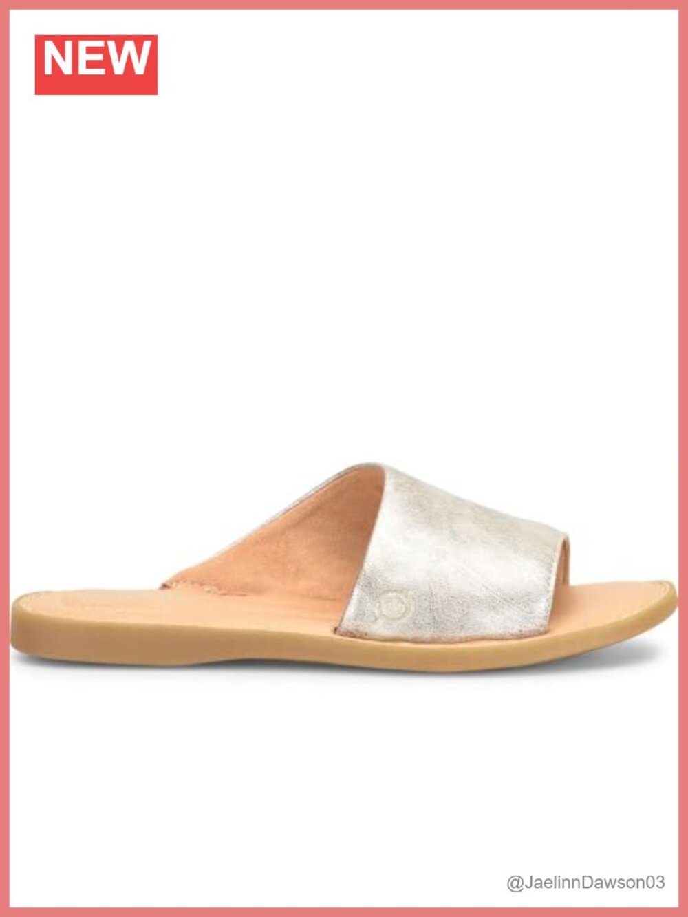 Women's Leather Slide Sandals - Slip On Open Toe Flats, Comfortable Casual